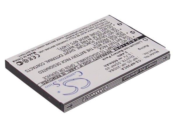 Battery for Casio Exilim Card EX-S880BK Exilim EX-Z4 Exilim Card EX-S880 Exilim EX-Z3 Exilim EX-Z11 Exilim EX-S770SR Exilim EX-S770RD Exilim EX-S770D NP-20 NP-20DBA