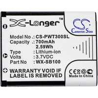 Battery for Panasonic Attune II HD3 WX-CH455 WX-ST100 WX-ST300 WX-SB100